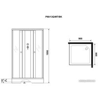 Душевая кабина Niagara Promo P90/13Q/MT/BK 90x90x195