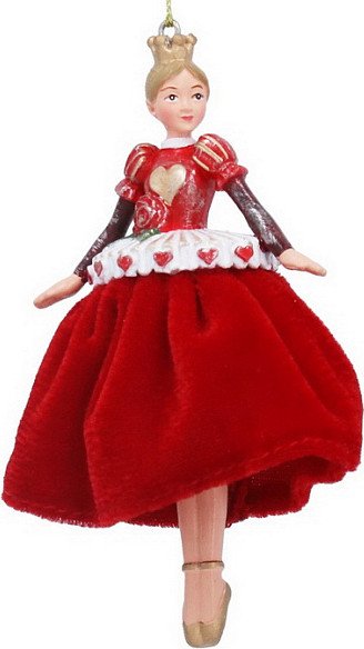 

Елочная игрушка Gisela Graham Alice in Christmas Land Королева сердец в бархатной юбке 10049