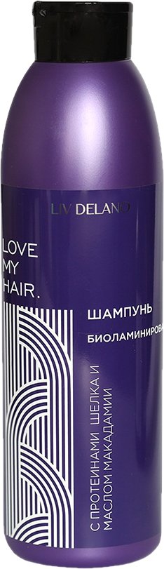 

Шампунь Liv Delano Биоламинирование с протеинами шелка и маслом макадамии 1 л