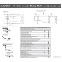 Ванна Smavit Mini Seat Titanium 105x65 (с ножками Standart)