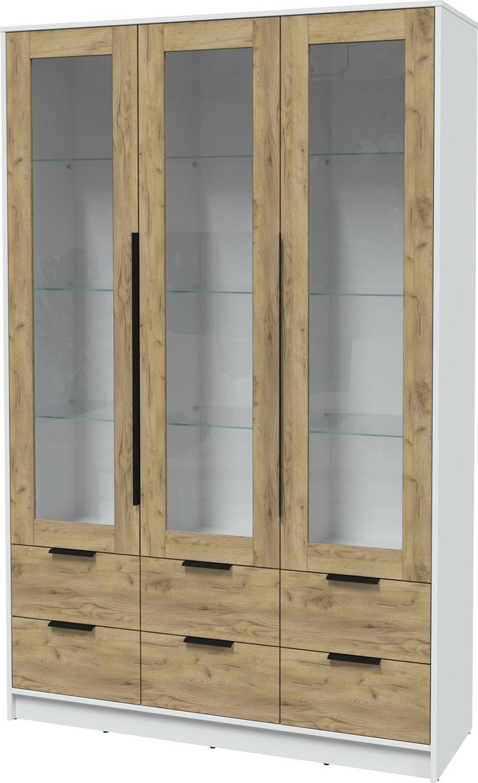 

Шкаф-витрина Интерлиния Концепт КТ-ШВ3 (дуб золотой/белый платинум)