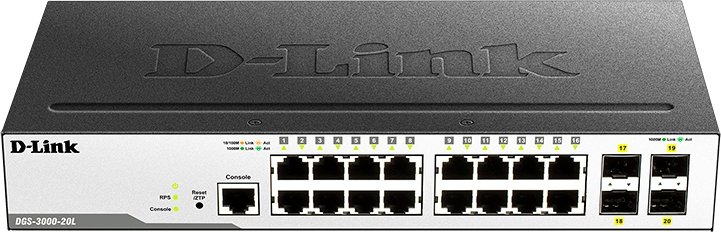 

Управляемый коммутатор 2-го уровня D-Link DGS-3000-20L/B1A
