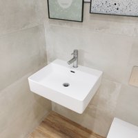 Умывальник Lauter 21478 + клапан 9229832 + сифон 21635B (черный матовый)