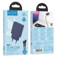 Сетевое зарядное Hoco N45 USB Type-C (титановый синий)