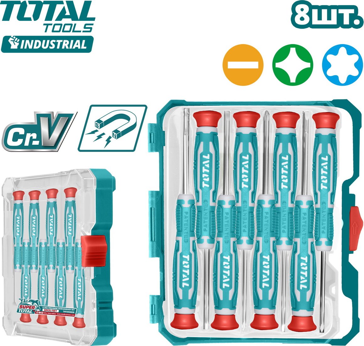 

Набор отверток прецизионных Total THT250826 (8 предметов)