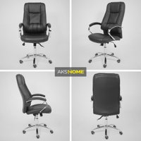 Офисное кресло AksHome King A (натуральная кожа, черный)