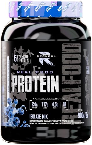 Протеин сывороточный (изолят) Reckful Real food Protein isolate-mix NO lactose (черника, 900г)