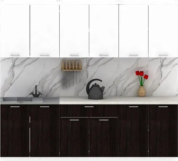 

Готовая кухня ЭлиГард Lion 2.4 (белый/дуб марбург/королевский опал)