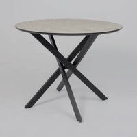 Кухонный стол Аврора Мехико 3Д D950 (мрамор светлый/черный матовый)