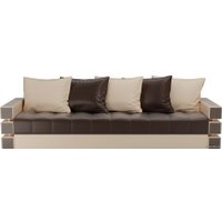 Диван Лига диванов Венеция 27960 (экокожа, коричневый/бежевый)