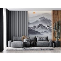 Фотообои ФабрикаФресок Акварельная Япония и горы 172265 (200x265)