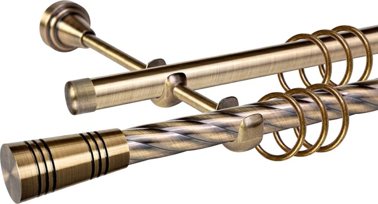 

Карниз для штор АС ФОРОС Grace D19К/19Г + наконечники Савона (3м, антик)