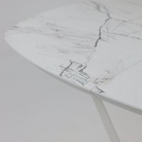 Кухонный стол Listvig Merlin 110-150х75 (МДФ+HPL-пластик белый Monte Belo/белый)