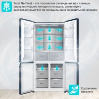 Четырёхдверный холодильник Harper RH6966BW (черный)