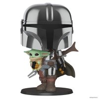 Фигурка Funko Bobble Star Wars Mandalorian with Child Chrome 10