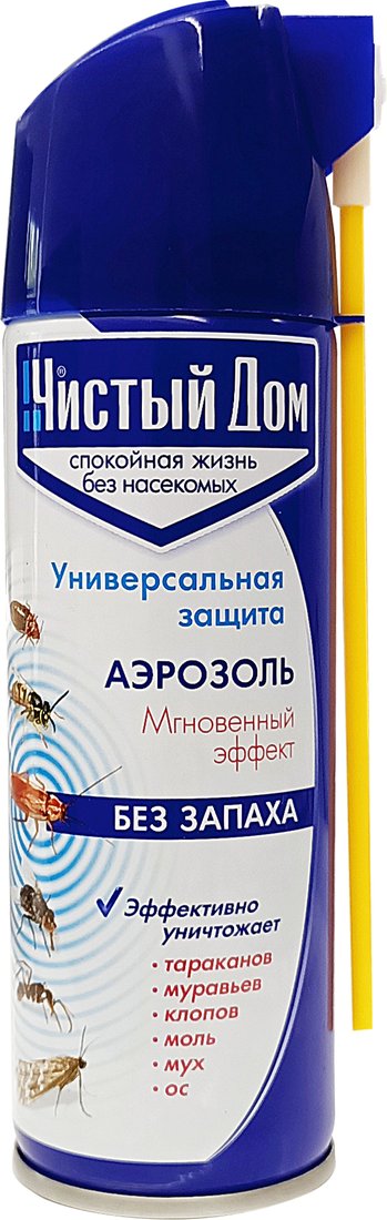 

Аэрозоль против насекомых Чистый дом от ползающих и летающих насекомых 150 мл