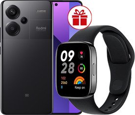 Xiaomi Redmi Note 13 Pro+ 5G 8GB/256GB с NFC международная версия (полуночный черный) и Redmi Watch 3 Active (черный) по акции
