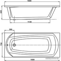 Ванна VagnerPlast Ebony 160х75