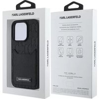 Чехол для телефона Lagerfeld Cardslot PU Grained Monogram with Pocket для iPhone 16 Pro Max KLHCP16XPGKHPRPK