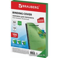 Пластиковая обложка для переплета BRAUBERG A4 150 мкм 100 шт 530828 (прозрачный/зеленый)