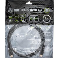 Кабель CACTUS HDMI - HDMI CS-HDMI.1.4-1.5 (1.5 м, черный)