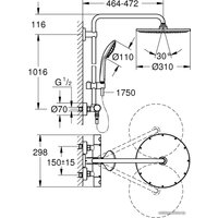 Душевая система  Grohe Euphoria System 310 26075GN0 (холодный рассвет, матовый)