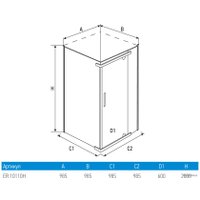 Душевой уголок Erlit ER 10110H-C1 100x100