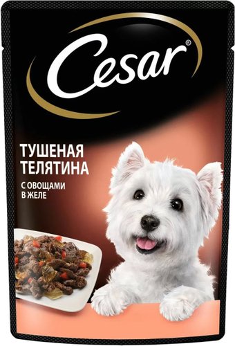 Пресервы Cesar тушеная телятина с овощами в желе 85 г
