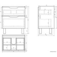  Dreja Тумба Q Plus 70 99.0005 с умывальником Q 70