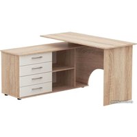 Стол Imperial Гарвард 3ящ ЛВ 120 (дуб сонома/белый)