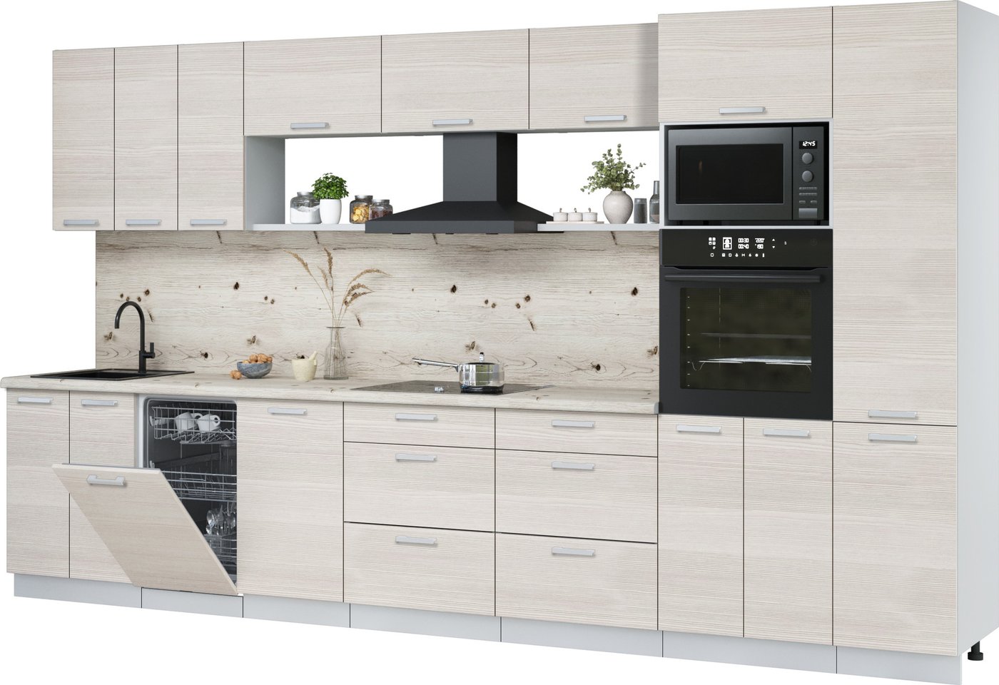 

Готовая кухня Интерлиния Мила Лайт 3.7-ПМ3 (вудлайн кремовый/вудлайн кремовый/бискайская сосна)