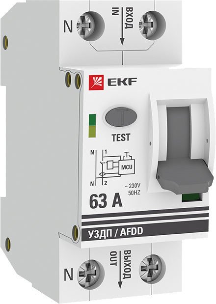 

Устройство защиты от дугового пробоя EKF PROxima afdd-2-63-pro