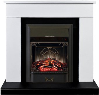 Каминокомплект Smolcom Detroit STD-ASP Majestic-S LUX BL LT (бьянко белый/черный)