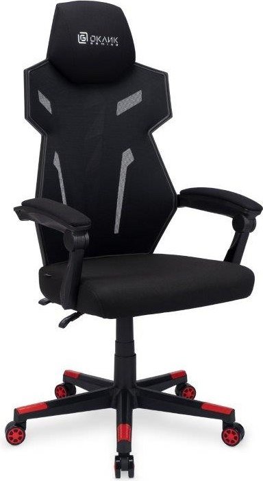 

Игровое (геймерское) кресло Оклик 111G (черный/красный с подголовником/черный)