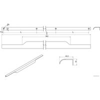  AKS накладная алюм. LINEA 576/597 матовое коралловое золото