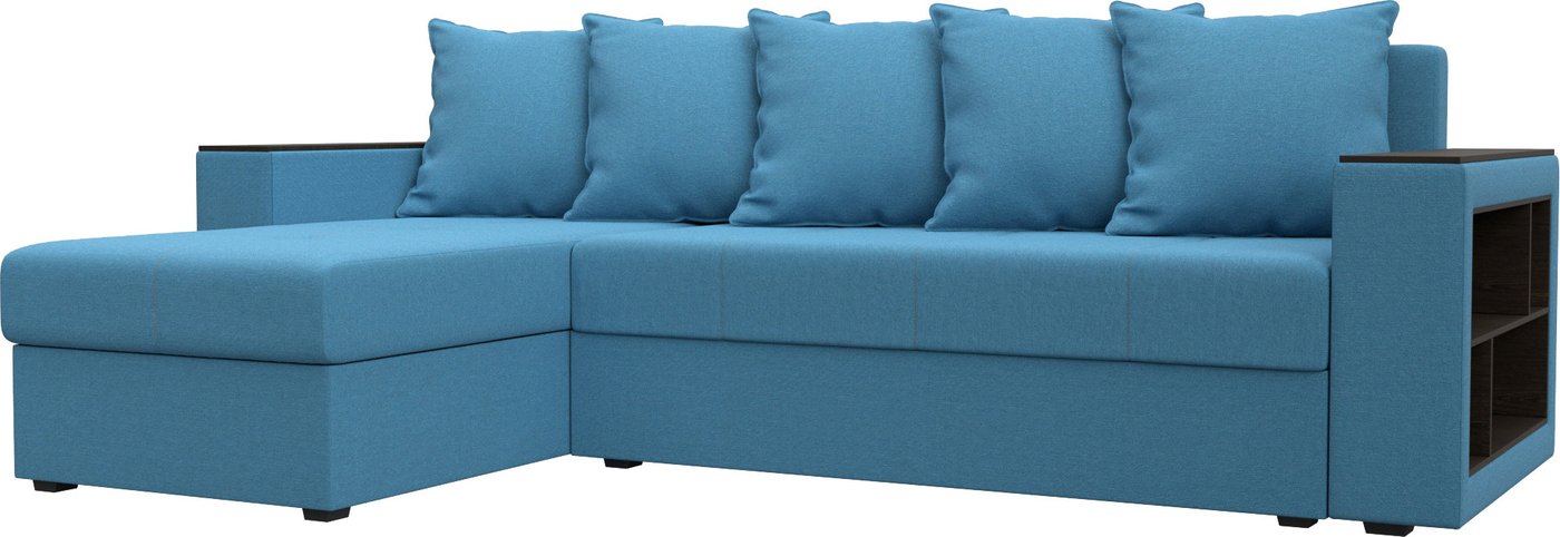 

Угловой диван Лига диванов Дубай Лайт левый 121641L (рогожка амур голубой)