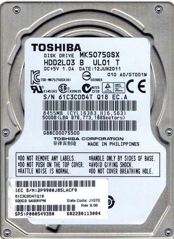 Toshiba 75GSX 500GB (MK5075GSX)