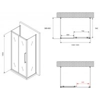 Душевой уголок Abber Schwarzer Diamant AG30150BH-S60B-S60B