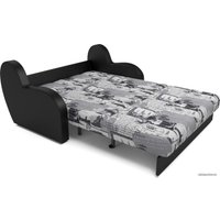 Диван Мебель-АРС Аккордеон Барон (жаккард/экокожа, газета/черный)