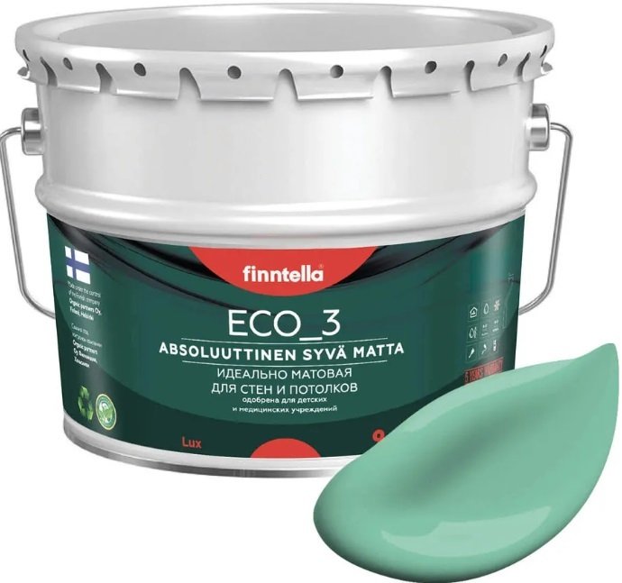 

Краска Finntella Eco 3 Wash and Clean Viilea F-08-1-9-LG92 9 л (св.-бирюзовый)