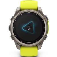 Умные часы Garmin Fenix 8 Solar, Sapphire 47мм (титановый серый с желтым ремешком)