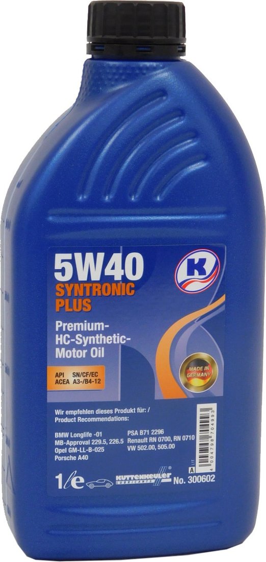 

Моторное масло Kuttenkeuler Syntronic Plus 5W-40 1л