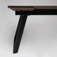 Кухонный стол ОКА Сангай 136-196x80x80 (дуб галифакс/черный)