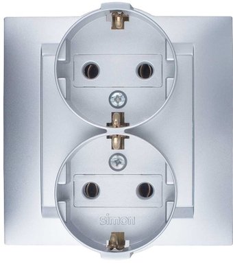 Розетка Simon 1590459-033 (алюминий)