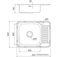 Кухонная мойка IDDIS Basic BAS65PLi77