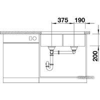 Кухонная мойка Blanco Subline 350/350-U (серый беж)