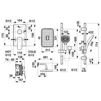 Душевая система  KFA Armatura Malaga 452930100