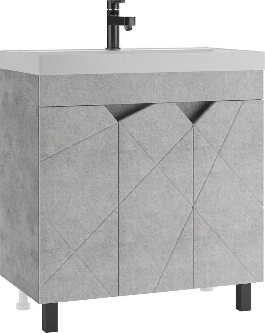 Домино Тумба под умывальник Unit 80 Vector без ящика (светлый бетон)