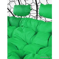 Подвесной диван M-Group Лежебока 11180404 (с черным ротангом/зеленая подушка)