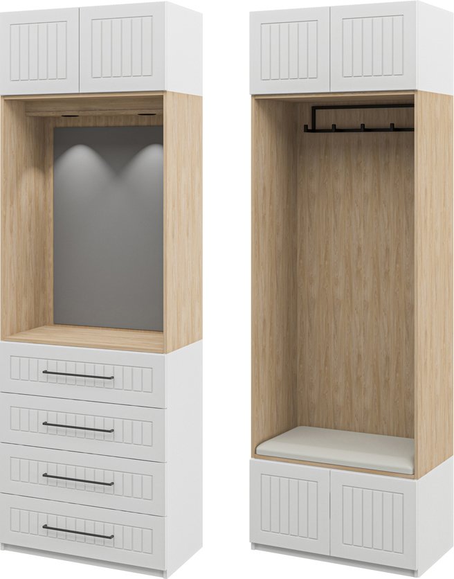 

Шкаф распашной Мебель Неман МН-039-16 и МН-039-17 с фасадом МДФ П7 (белый)